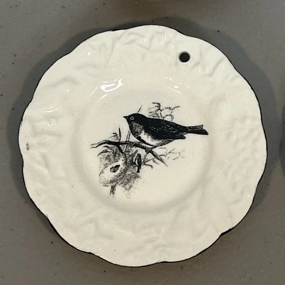 Set 4 Mary Carol Home Collection Mini Bird Plate Ornaments 3.5”